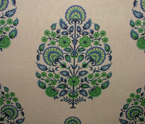 Tissu Rideau ILIV Harper 180cm – Eau De Nil – Brodé Floral – Fabriqué UK