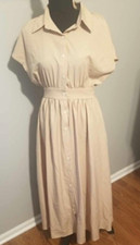 Women's Collared Neck Button Down Short Sleeve Casual Dress w/Pockets Size S NEW