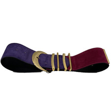 The Limited Wide Colorful Genuine Leather Belt Made In Italy Small Buckle Size S