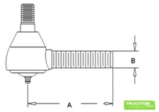AR63589 Aftermarket Tie Rod Inner fit John Deere 4555 4630 4650 4755 4760 9940+