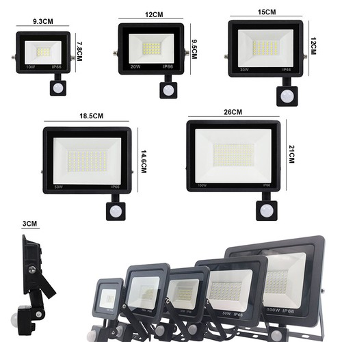 20/30/50/100W LED Floodlight PIR Sensor Motion Security Flood Light Outdoor Lamp - Picture 2 of 13