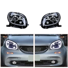 LED Headlights Assembly For 2016-2019 Benz Smart LED DRL Replace Factory Halogen