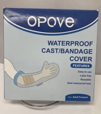 OPOVE Waterproof Cast Bandage Cover Adult Forearm Latex Free NEW