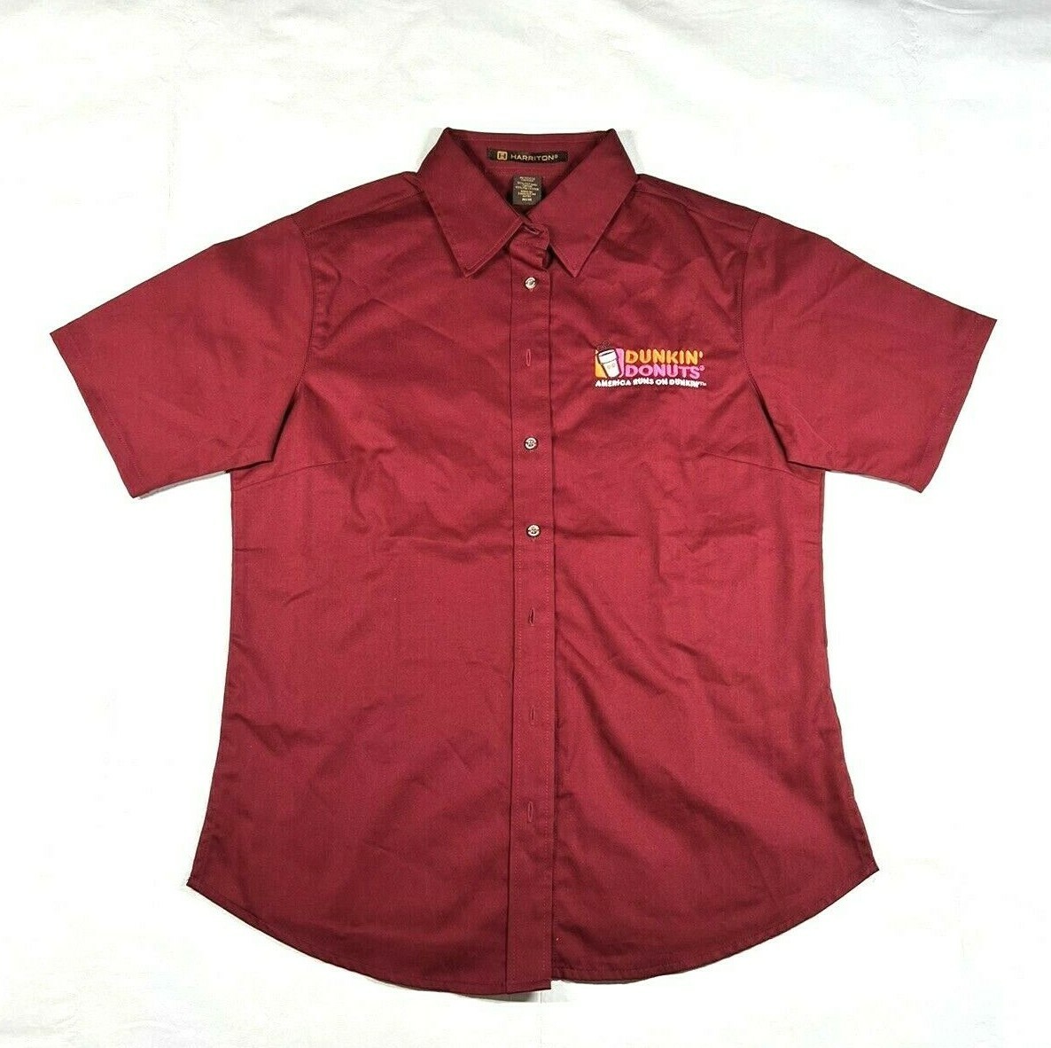 Dunkin Donuts Employee Uniform Top Blouse Button Wome… Gem