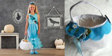 NWT POTTERY BARN KIDS BLUE MERMAID HALLOWEEN COSTUME W/TREAT BAG SIZES 2T-3T 2-3