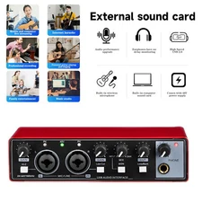 USB Live Sound Card Audio Interface Live Streaming for Studio Singing Recording