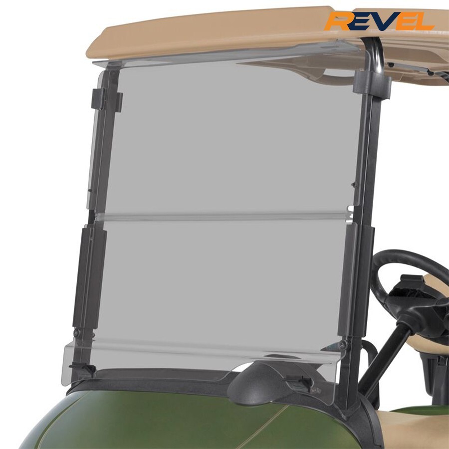 OEM EZGO RXV Tinted Fold Down Windshield Kit for 08-23 RXV Golf Carts, 608767