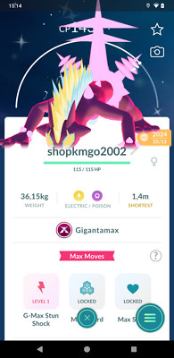 Shiny Gigantamax Toxtricity Amped Form--1mill Star.d