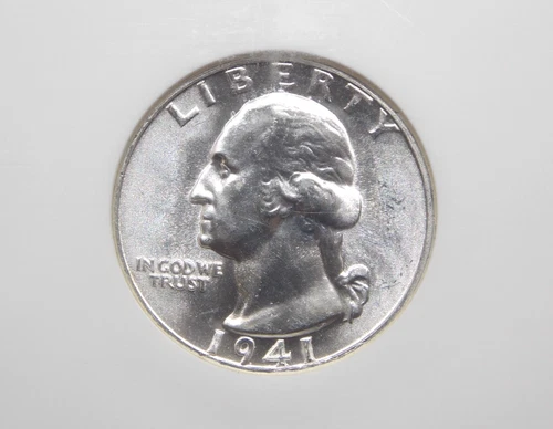 1941 "S" Washington SILVER Quarter 25c NGC MS64 #002 BU Uncirculated ECC&C, Inc.