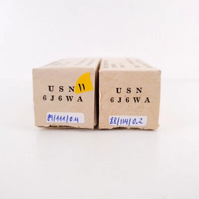 2 x 6J6WA TUBE WESTINGHOUSE. PLAQUES NOIRES. D-GETTER. 89/88 %. 11. CH92 - Photo 1/4