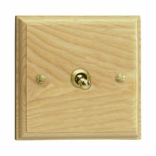 Varilight XKT7A Kilnwood Wooden Ash 1 Gang 10A Intermediate Toggle Light Switch