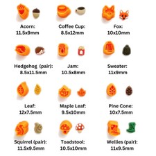 🍁 AUTUMN STUD CUTTERS 🍁POLYMER CLAY PMC SILVER CLAY FOX HEDGEHOG ACORN SQUIRRL