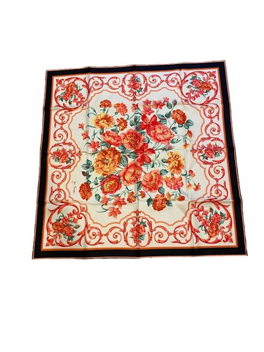 jim Thompson Signed thai silk scarf new floral design stunning
