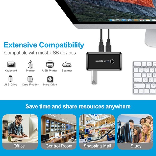 2 In 4 Out USB 3.0 Switch Computers Sharing Hub With 1.5m USB 3.0 Data Cable E - Afbeelding 7 van 10