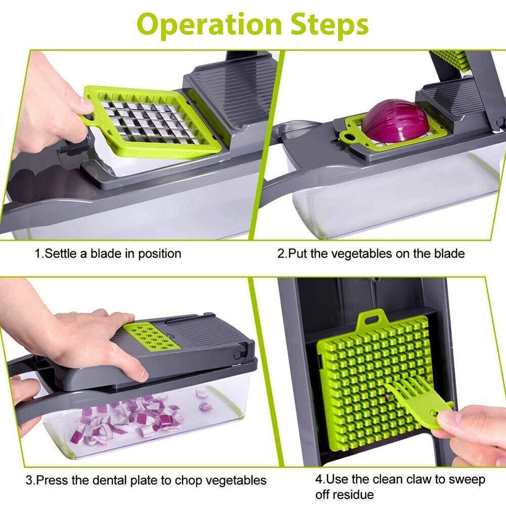 NEW 15 In 1 Fruit Vegetable Slicer onion Cutter Food Dicer Cutter Peeler Kitchen