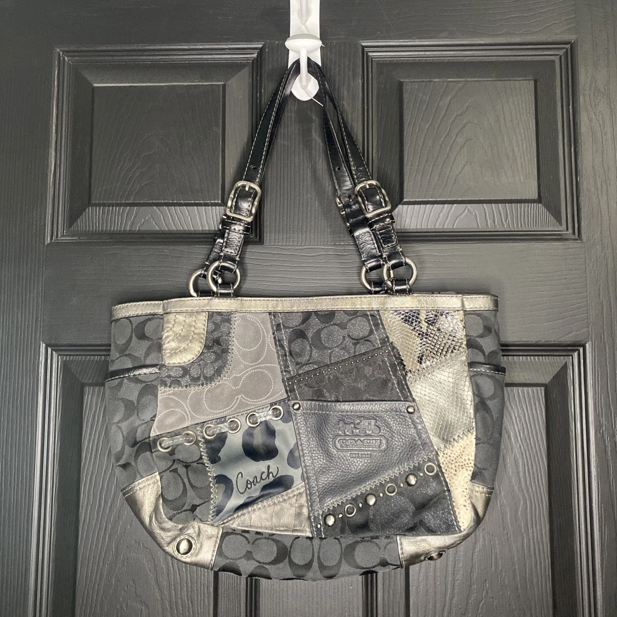 Coach Patchwork Canvas Exterior Shoulder Bag Bags & Handbags for