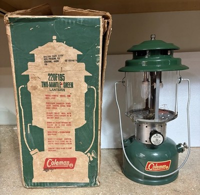 June Of 1968 Coleman 220F195 Dual Mantle Green Lantern   With Original Box USA