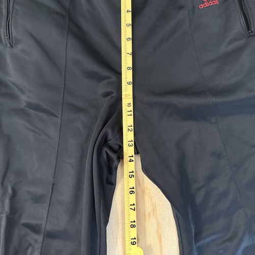 Pantaloni Adidas Track Vintage Uomo Taglia Large Nero Rosso Righe TreFoil Made USA - Foto 14 di 15