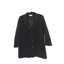 Forecaster of Boston Black Wool Blend Button Front Coat Made in USA Size 11/12