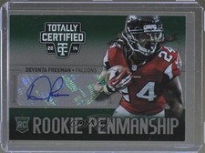 2014 Totally Certified Rookie Penmanship Green 1/1 Devonta Freeman Auto e8i