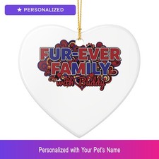 Custom Pet Family Ornament Personalized Heart Shaped Pet Lover Gift