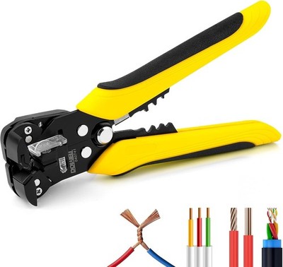 DOWELL Automatic Wire Stripper 10-24 AWG, 3-in-1 Multifunctional Tool for Stripp