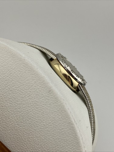 Vtg Sutton Ladies 15mm Dainty Watch Gold/Silver Tone Diamond Bezel - RUNS - Picture 5 of 21