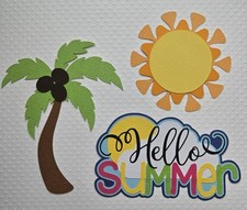 Hello Summer Title Set. Scrapbook, Card Making Paper Piecing