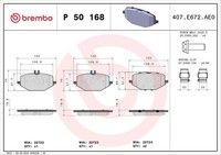 Bremsbelagsatz Scheibenbremse Prime Brembo P 50 168 FüR Mercedes GLE V167 C167