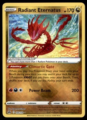 Radiant Eternatus 105/159 Radiant Rare Crown Zenith Pokemon Holo Lightly Played