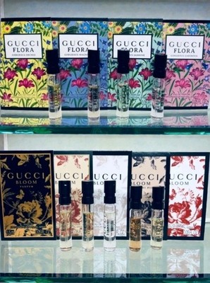 Gucci Flora Gorgeous & Bloom Perfume Collection Sample Spray Vials 9pc Set 