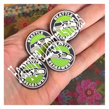 4 Piece SEATTLE Football Team Silicone Focal Beads DIY Jewelry Pens NEW