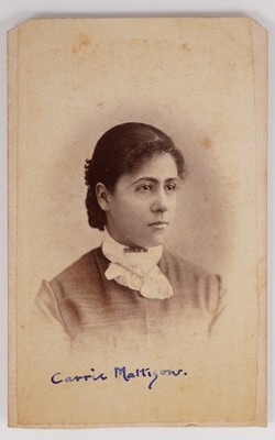 Antique CDV Circa 1870s A. W. Warrington Young Lady Carrie Oskaloosa, Iowa