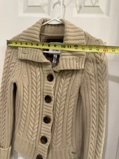 Abercrombie & Fitch Y2K Vintage Cable Knit Hoodie Sweater Wool, EUC