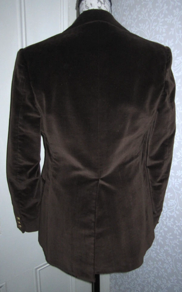 Traje Bill Blass Blassport de terciopelo marrón oscuro de colección, blazer talla 12 y pantalones pantalones pantalones 14 Foto 4 de 4