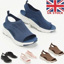 Womens Sandals Shoes Elastic Ladies New Summer Open Toes Ladies Comfy Flat Size