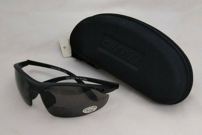 Chap'el Eyewear R206BF Sunglasses and Case / Black Frames Smoke Lens
