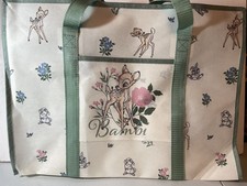 DISNEY BAMBI THUMPER FLOWER HUGE ZIPPED TOTE SHOPPING STORAGE BAG PRIMARK BNWT