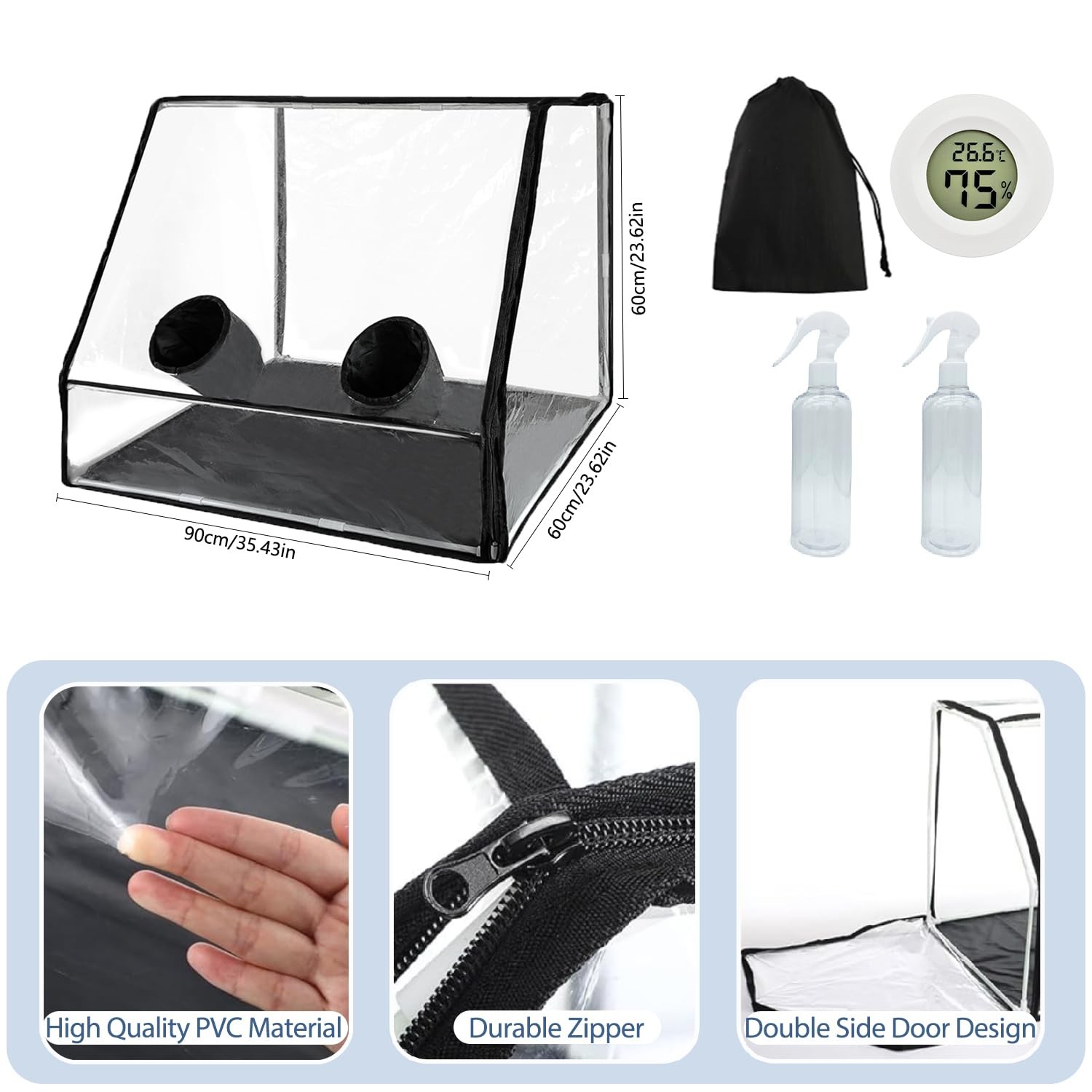 Large Still Air Box Mushroom Grow Tent 35.43x23.62x23.62 Mycology Fume Hood P...