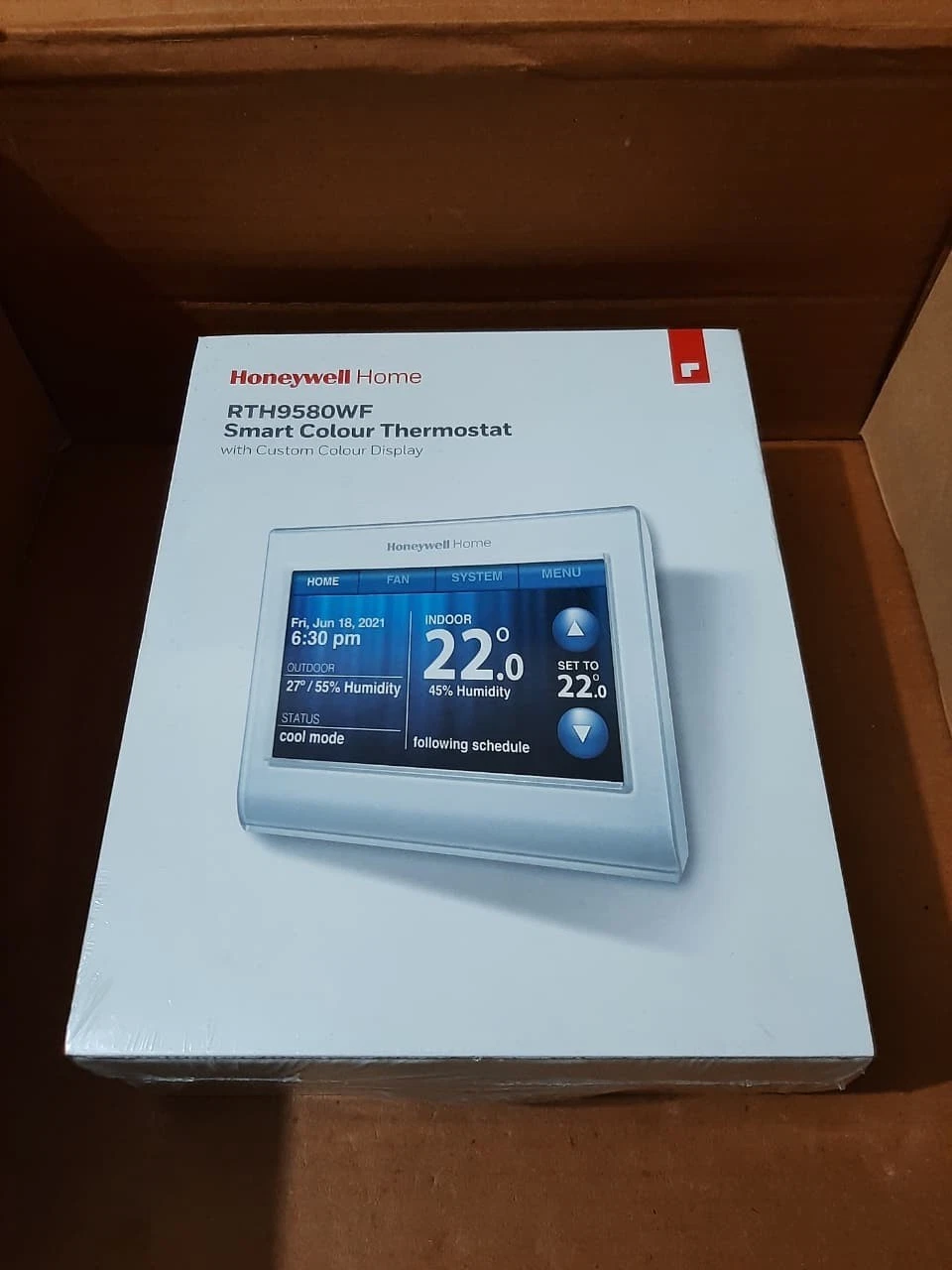 Sealed Honeywell Wi-Fi Smart Thermostat with Custom Color Display RTH9580WF