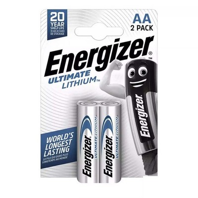 2x Energizer Ultimate Lithium AA L91 1.5V Batteries Mignon LR6 FR6