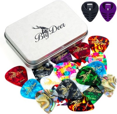 30 XPCS Celluloid Guitar Picks Thin Medium Heavy Extra Heavy for Acoustic Guitar