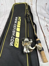 HT Accucast Extra Long Reel Neck With 26” Fish Hunter Fishing Rod Medium & Case