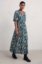 Seasalt Women's Regular Chateaux Half Sleeve Maxi Dress Towan Grasses Loch
