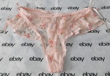 NEW Victoria's Secret Dream Angels High Leg Thong Panty Medium Floral Bow Med VS
