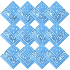 12 Pcs Bulk 22x22 Inch Large Paisley Cowboy Bandana Scarf for Women Men