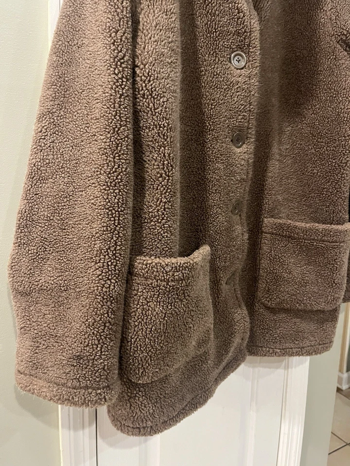 Chaqueta polar con capucha marrón acogedora reversible All American Comfort de colección L Foto 4 de 4