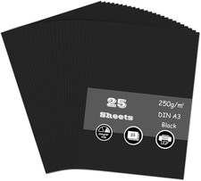 Black Card, A3 Card 250GSM Thick Card Stock for Cards Making, Scrapbook, Office