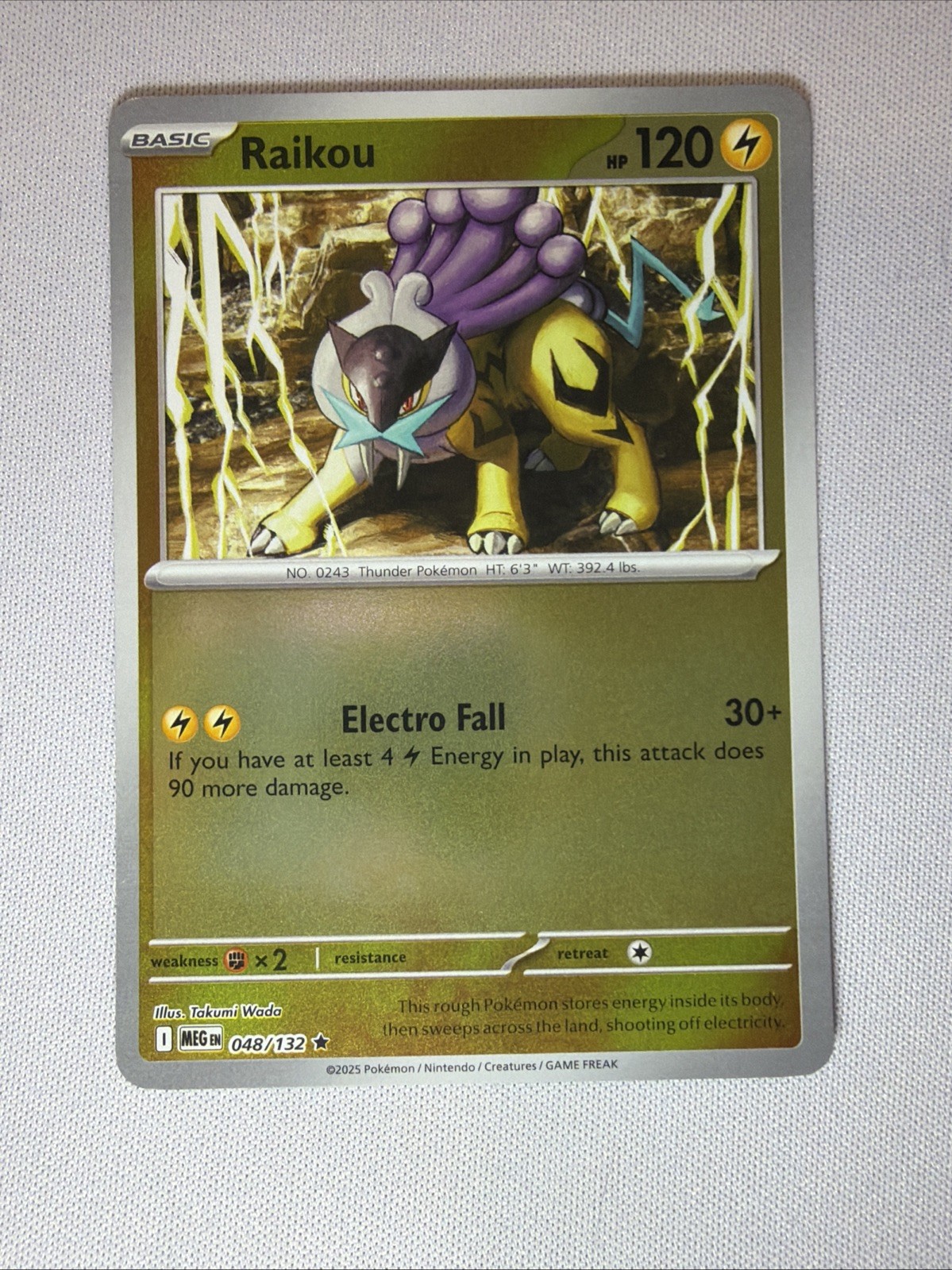Pokémon TCG  Raikou 48/132  Reverse Holo ME01: Mega Evolution