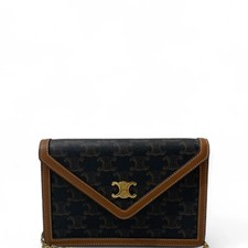 Celine Shoulder Bag Black Brown Triomphe ac060526c4r